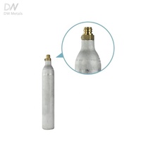 Cilindro de Aluminio de Alta Presión de 0.6L para Máquina de Soda, Lleno de Dióxido de Carbono, Color Plateado, Certificado DOT, Proveedor de Taiwán