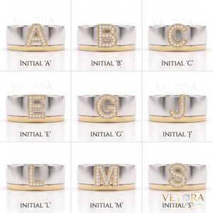Anillo de Oro Sólido Personalizado con Letra A y Diamante Moissanita, Elegante Accesorio de Joyería Brillante - Product Image 4