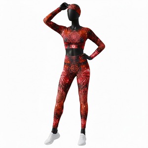 Conjunto de Yoga para Mujer, de la Mejor Calidad, Texturizado, con Costuras Sólidas, Estampado Digital, 2 Piezas, Transpirable, Cintura Alta - Product Image 6