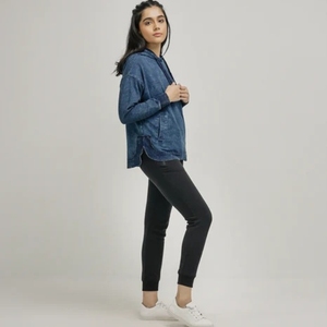 Sudaderas con capucha de mezclilla |   Nueva Sudadera con Capucha Estilo Americano Retro para Hombre y Mujer, Lavada, Holgada, Casual, Corte Regular, en Mezclilla, Unisex, 2026 - Product Image 2