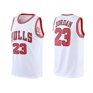 Trending Men's Basketball Jersey White <b>Red</b> Trim Sleeveless Tank <b>Top</b> Regular Fit Breathable Screen Printed Polyester Customizable - Product Image 1