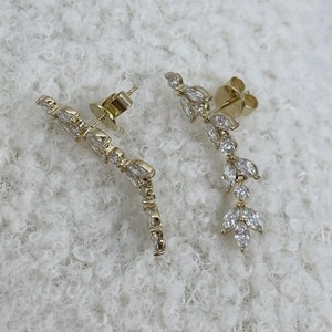 Pendientes de Diamantes Redondos Marquise, Pendientes Colgantes de Diamantes Cultivados en Laboratorio, Pendientes de Oro para Novia, Pendientes Finos de Diamantes para Boda, Regalo - Product Image 3