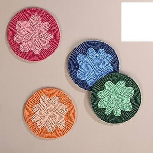 Glass Beaded Embroidery Costers <b>Kitchen</b> Decor Traditional Seed Beads Placemat by Creative Art Zone - Product Image 2