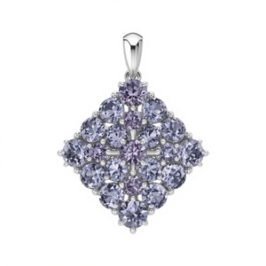 Pendentif halo concentrique en argent sterling 925 avec améthyste pour femme, bijoux fins, fabrication sur mesure OEM, vente en gros, usine en Thaïlande - Product Image 2