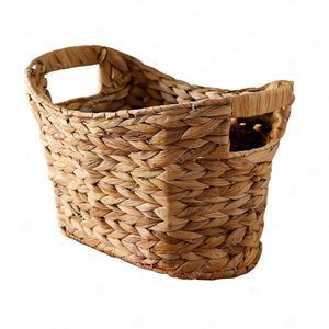 Panier de rangement GONDOLA vintage géométrique en jacinthe, conteneur écologique pour la décoration intérieure, organisateur de chambre et de salle de bain, pour magazines - Product Image 3