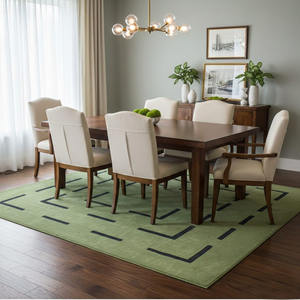 Tapis d'intérieur en laine verte fait main, tufté à la main, géométrique moderne, tapis de luxe pour la maison, tapis sur mesure - Product Image 3