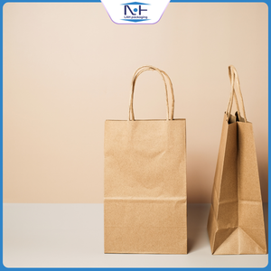 Sacs en papier kraft blancs recyclables, plats, jetables, avec fermeture autocollante et poignées torsadées, pour usage alimentaire - Product Image 6