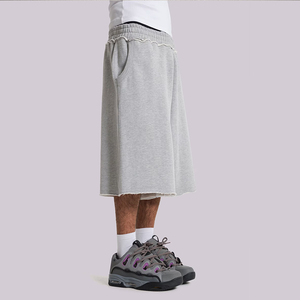 Shorts amples en molleton pour homme, coupe décontractée, style streetwear, longs bermudas en molleton - Product Image 3