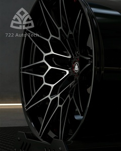 722Auto Negro Brillante, Juego de 2 Piezas Forjadas, 19-21, Diseño Cóncavo Profundo con Borde Escalonado, 5x112/5x114.3 para Mercedes C63 AMG BMW <span class=keywords><strong>M3</strong></span> - Product Image 2