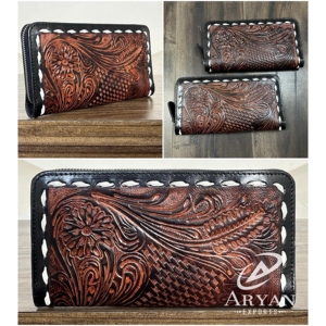 Bolso de mano de cuero vacuno hecho a mano para mujer, estilo único, con detalles y aspecto elegante, perfecto para fiestas, de la March Expo. - Product Image 1