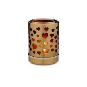 Cylinder Brass Candle Holder With Polka Dot Cutouts Black And Gold Home Decoration <b>Heat</b> Resistant - Product Image 4