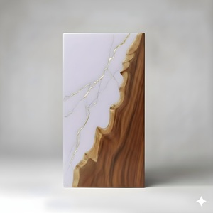 Lavender & Gold Resin Cremation Urn Modern Wood <b>Memorial</b> Keepsake Pure White & Sand Beige Resin Cremation Urn - Product Image 2