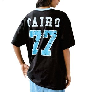 Camiseta de Fútbol Americano Personalizada para Mujer, Estilo Vintage con Número Gráfico, Ropa Deportiva Urbana, Venta al Por Mayor - Product Image 2