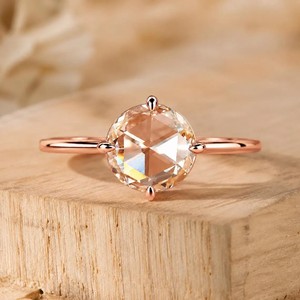 Bague de Mariage Solitaire en Or Massif 10K 14K 18K avec Diamant de Laboratoire Rond Taille Rose Certifié IGI Couleur DEF Pureté VS VVS – Vente en Gros - Product Image 4