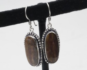 Natural Agate <b>Hoop</b> Earrings with German <b>Silver</b> – Handmade Gemstone <b>Hoop</b> Jewelry for Women - Product Image 2