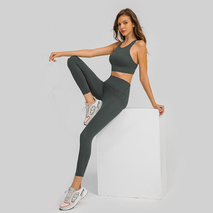 High Quality Custom Logo Sportswear Tights Gym Fitness Workout Yoga Pants Side <b>Pockets</b> Design Fleece Line <b>Leggings</b> Women - Product Image 3