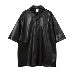 <b>Men</b> Leather <b>Shirt</b> Custom Design Long Sleeve Stylish Streetwear Fashion <b>Shirt</b> <b>For</b> <b>Party</b> and Casual Wear - Product Image 1