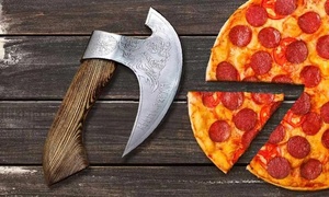Cuchillo para Pizza Hecho a Mano A&M Enterprises, con Hoja de Acero con Alto Contenido de Carbono Grabada, 9 Filos de Corte, Mango de Madera de Grado Industrial, Novedad - Product Image 2