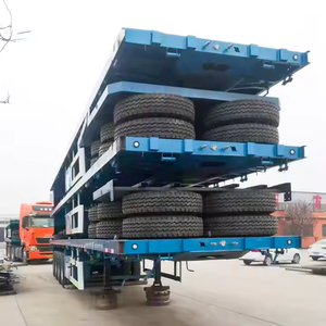 Semirremolque de plataforma plana, Remolque de plataforma baja de servicio pesado para tractor, Remolque de plataforma plana para contenedores de 40 pies, Remolque volquete para tractor de 20 pies, Remolque agrícola de 40 pies - Product Image 5