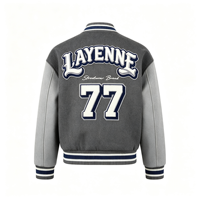 Veste de baseball surdimensionnée de haute qualité Layenne, logo personnalisé, veste de style streetwear pour hommes, veste de l'équipe scolaire