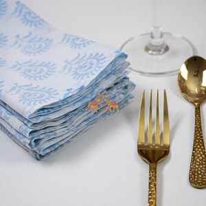 Servilletas de Algodón Orgánico al por Mayor, Hechas a Mano con Estampado Floral, Ligeras y Lavables - Product Image 5