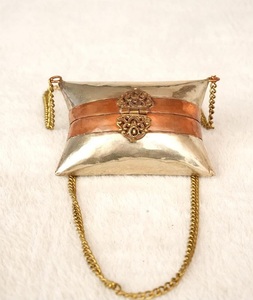 Pochette de soirée dorée en laiton plaqué or, soudée, imprimée numériquement, style bohème traditionnel, pour elle, Saint-Valentin, Thanksgiving - Product Image 4