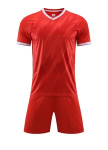 Nouveaux ensembles d'uniformes de football de couleurs unies, vêtements de football unisexes, haute qualité, sports de plein air, 100% polyester, séchage rapide, respirant, col en V - Product Image 3
