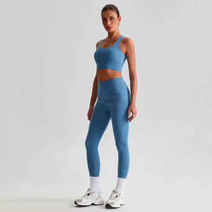 Women's Plus Size Yoga <b>Bra</b> Set 2-Piece Crew Neck Breathable Quick Dry Eco-Friendly Fitness Gym Leggings Solid Print Drawstring - Product Image 3