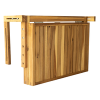 OEM Fabricant de meubles vietnamien Table de balcon pliante en bois d'acacia Table de bar d'extérieur multifonctionnelle et portable