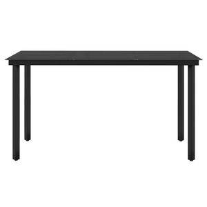 Set da Pranzo da Giardino Nero per 6 Persone, Arredamento da Esterno Resistente alle Intemperie, Design Contemporaneo con Struttura in Legno Massello - Product Image 6