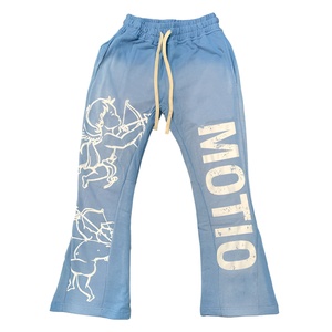 Pantalones Deportivos Negros Moto con Estampado de Cupido, Cintura Elástica con Cordón, Joggers Casuales para Hombre, Ropa de Otoño - Product Image 2