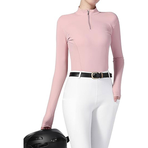 Customized High Quality Women's Horse <b>Long</b> <b>Sleeve</b> Riding Top <b>Base</b> <b>Layer</b> Racing Show Shirt Quick Dry Anti-Bacterial Eco-Friendly - Product Image 3