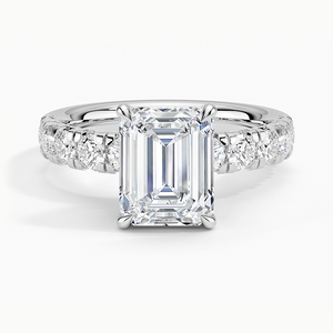 BOJ <b>Ring</b> 0128 <b>Emerald</b> Cut 925 <b>Silver</b> Luxe French Prong Setting Solitaire Diamond <b>Ring</b> 2ct D Color VVS1 Moissanite GRA Certified - Product Image 1