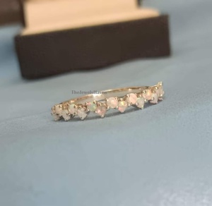 Natural <b>Opal</b> <b>Ring</b> Vintage <b>Opal</b> Band <b>Opal</b> Wedding Band <b>Opal</b> <b>Ring</b> Dainty <b>Opal</b> <b>Ring</b> Engagement Birthstone <b>Ring</b> Matching Band <b>Ring</b> - Product Image 3