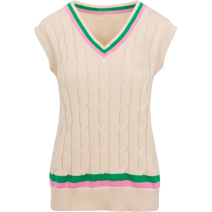 Breathable Sleeveless Cardigan - V-Neck Knit Sweater Vest - High-End Soft <b>Yarn</b> Ladies Autumn Winter Waistcoat - Product Image 5