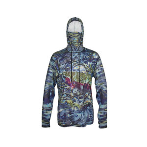 Sweat à capuche de pêche avec logo imprimé UPF50, imperméable, respirant, 100% polyester, personnalisation de la marque, vente en gros, couleurs et tailles personnalisées - Product Image 3