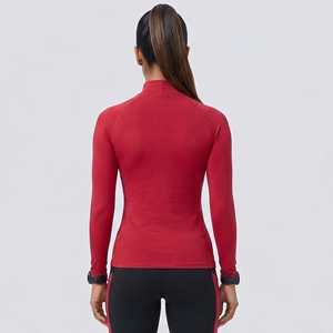 Haut de sport à col montant pour femme, manches longues, anti-UV, compression, pour yoga et gym, sous-vêtement de sport - Product Image 2