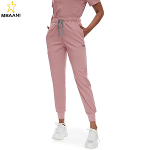 ชุดยูนิฟอร์มพยาบาลแบบเสื้อสครับคอวีคลาสสิกสำหรับผู้หญิง พร้อมกางเกงโยคะจ็อกเกอร์ - Product Image 3