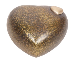 <b>Heart</b> Shape American Style Cremation Urn GOLDEN <b>BLACK</b> <b>HEART</b> Customizable Designs for Adult - Product Image 1