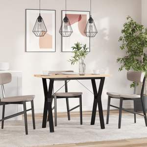 Mesa de Comedor de Madera de Pino Macizo y Acero con Recubrimiento en Polvo - Product Image 3