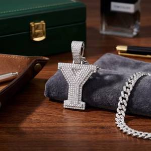 925 Sterling Silver Moissanite Letter Y Pendant Ivy Chain Necklace Initial Charm Jewelry Gift <b>Box</b> - Product Image 4