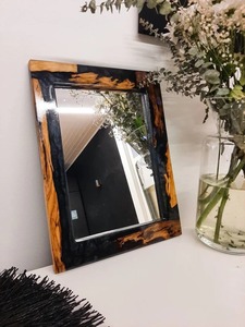 Pure Elegance Resin Wood Wall Mirror Handcrafted Frame Mirror for Contemporary Living Room and Bedroom Decor - Product Image 6