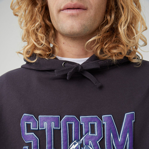 Sudadera con Capucha para Hombre, Color Morado Oscuro, Felpa de Algodón, Corte Regular, Informal, con Logotipo Estampado en la Parte Delantera, para Otoño - Product Image 3