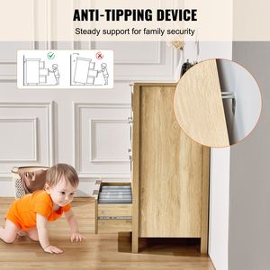 ตู้ลิ้นชักหวายสไตล์โบโฮ 4 ชั้น ตู้เก็บของหวายธรรมชาติพร้อมพื้นที่จัดเก็บกว้างขวางสำหรับห้องนอนและห้องนั่งเล่น - Product Image 5