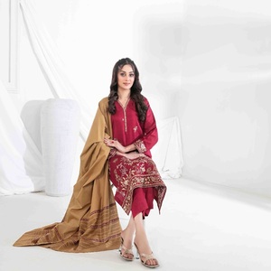 Colección AEERA, hermosos trajes elegantes de tres piezas para mujer, Tawakkal Vol de viscosa bordada para Indio pakistaní - Product Image 5