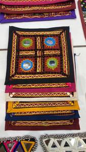 Indian Ethnic Navratri Embroidery Triangle Shape Beeds Decorated <b>Sew</b>-<b>On</b> <b>Patches</b> for Hats Cloth & Gifts-Wholesale - Product Image 2