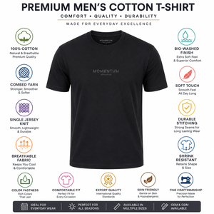 T-shirt à manches courtes noir pour homme, imprimé motif, coupe décontractée, col rond, 100% coton tricoté, séchage rapide, respirant, 180g - Product Image 6