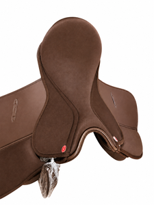 Selle de saut et de course pour cheval en cuir Premium Star avec arceau en plastique, tailles adultes 12-18, siège disponible - Product Image 3