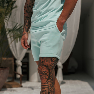 Shorts en coton pour hommes, personnalisés, de haute qualité, 100% coton, molleton, pour l'entraînement, la course à pied, décontractés, en tissu éponge français, shorts de sport - Product Image 3