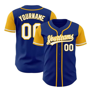 Maillot de baseball imprimé OEM pour hommes, maillots de baseball bleus avec design USA, design personnalisé, maillots de softball et de baseball unisexes pour hommes - Product Image 1